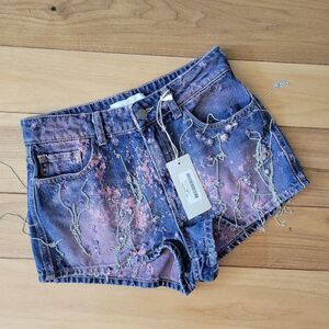 AMEN COUTURE Chain tessle Hot Denim Shorts size 40 4 S